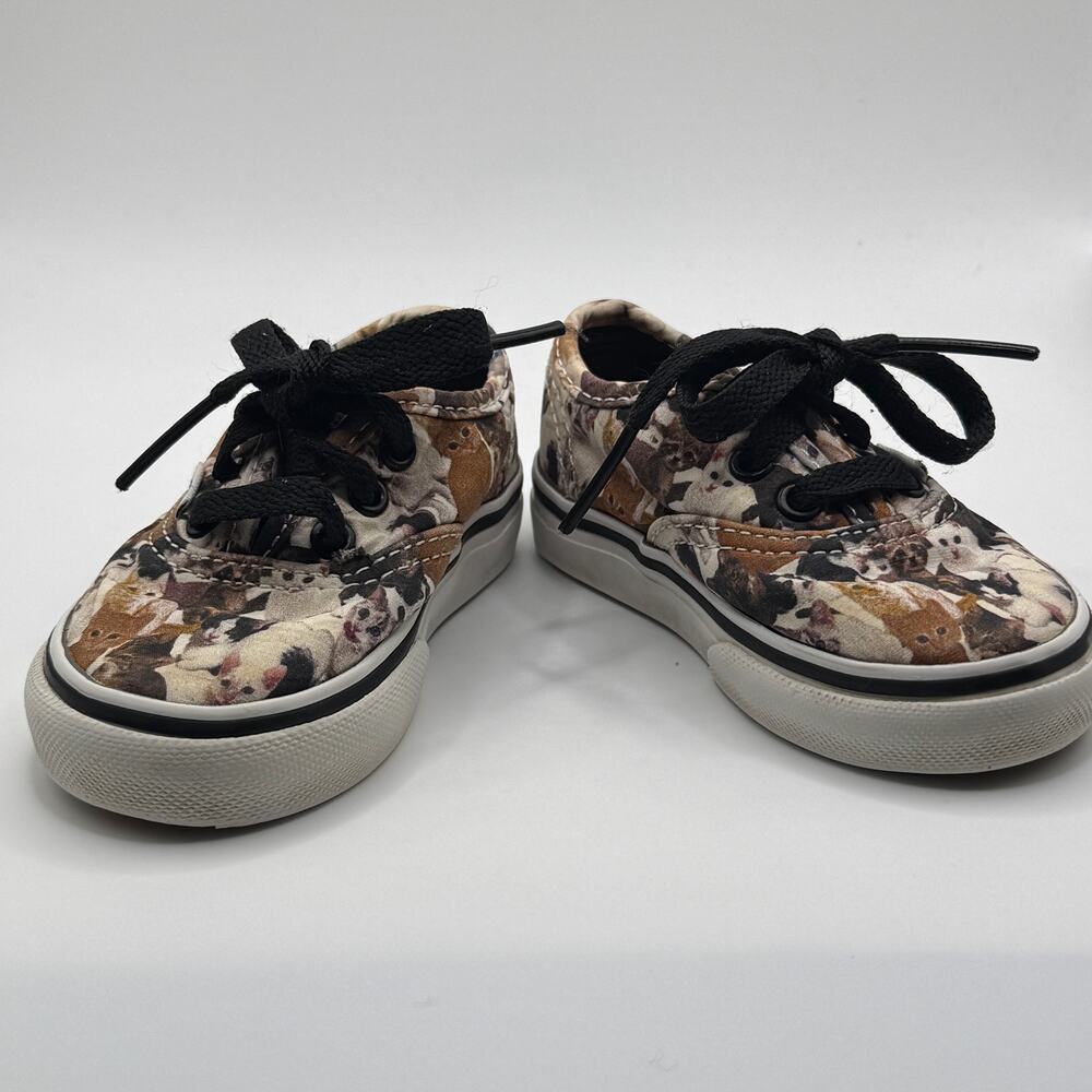 Vans ASPCA Lace Up Shoes Size 4.0 Toddler Color Brown w/ Cats Hard Model to Find - Picture 6 of 9